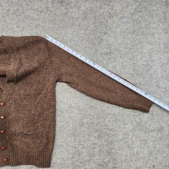 VTG Robert Bruce Mens XL Wool Knit Brown Preppy Cardigan Sweater USA Union Made - Picture 9 of 13